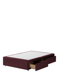 Hypnos Non-Sprung Upholstered 4 Drawer Divan Base, Small Double - view 2, Prem Tanzanite