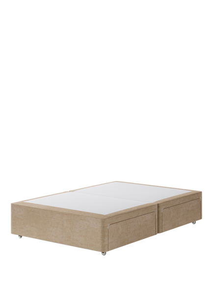 Hypnos Non-Sprung Upholstered 4 Drawer Divan Base, Small Double, Premium Sandstone Pearl