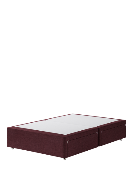 Hypnos Non-Sprung Upholstered 4 Drawer Divan Base, Double, Premium Tanzanite