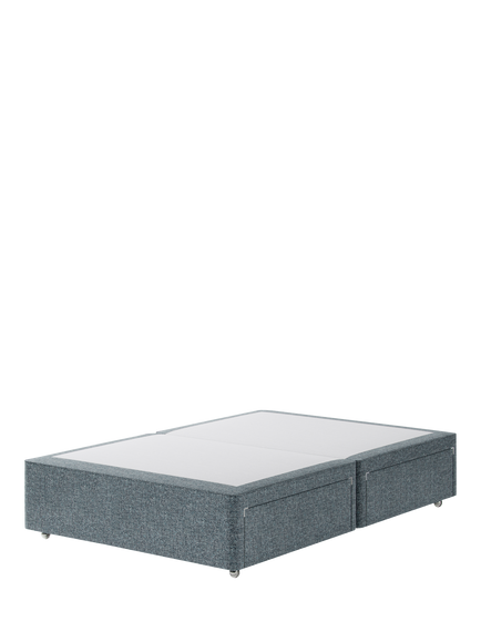 Hypnos Non-Sprung Upholstered 4 Drawer Divan Base, Double, Arvalli Storm