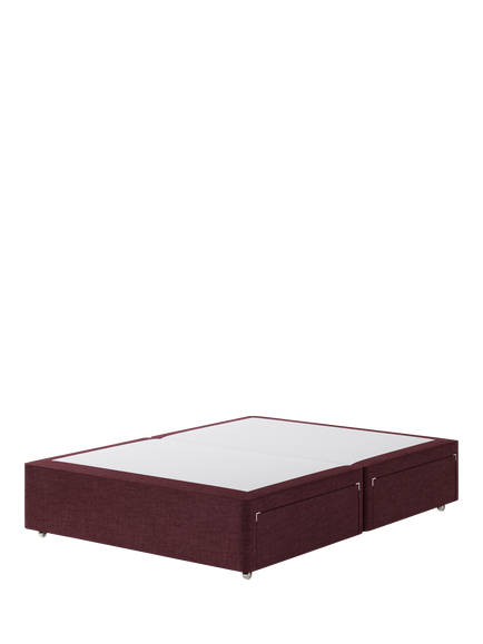 Hypnos Non-Sprung Upholstered 4 Drawer Divan Base, King Size, Premium Tanzanite