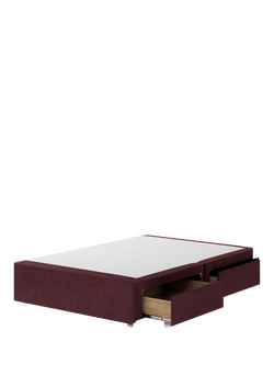 Hypnos Non-Sprung Upholstered 4 Drawer Divan Base, King Size - view 2, Prem Tanzanite