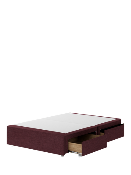 Hypnos Non-Sprung Upholstered 4 Drawer Divan Base, King Size - view 2, Premium Tanzanite