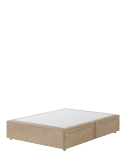 Hypnos Non-Sprung Upholstered 4 Drawer Divan Base, King Size, Premium Sandstone Pearl