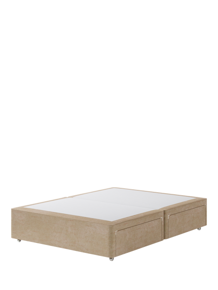 Hypnos Non-Sprung Upholstered 4 Drawer Divan Base, King Size, Premium Sandstone Pearl