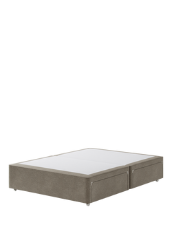Hypnos Non-Sprung Upholstered 4 Drawer Divan Base, King Size, Derwent Mushroom