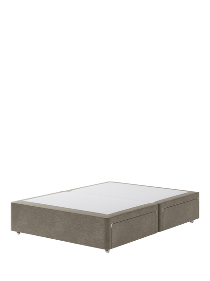 Hypnos Non-Sprung Upholstered 4 Drawer Divan Base, King Size, Derwent Mushroom
