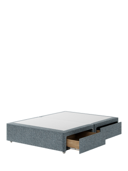 Hypnos Non-Sprung Upholstered 4 Drawer Divan Base, King Size - view 2, Arvalli Storm