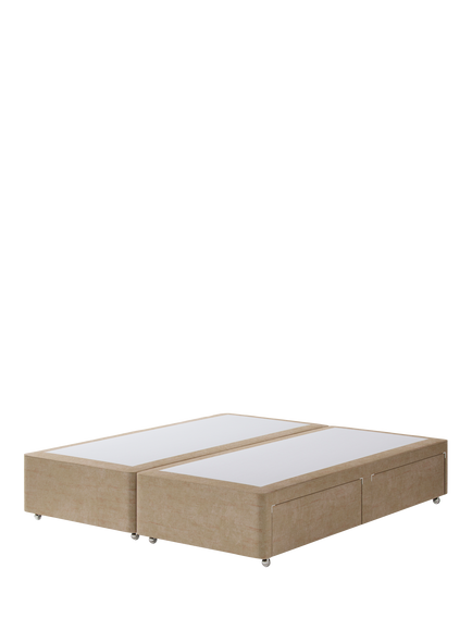 Hypnos Non-Sprung Upholstered 4 Drawer Divan Base, Super King Size, Premium Sandstone Pearl