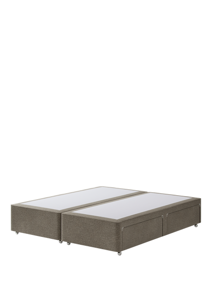 Hypnos Non-Sprung Upholstered 4 Drawer Divan Base, Super King Size, Derwent Mushroom