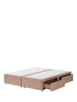 Hypnos Non-Sprung Upholstered 4 Drawer Divan Base, Super King Size - view 2, Atlas Orchid