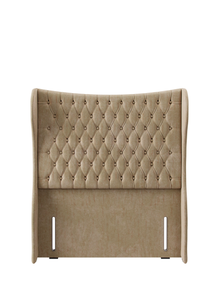Hypnos Elizabeth Extra Wide Upholstered Headboard, Double, Premium Sandstone Pearl