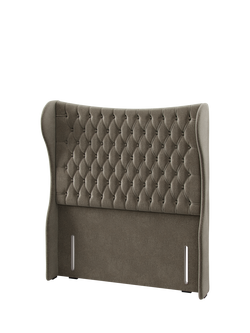 Hypnos Elizabeth Extra Wide Upholstered Headboard, Double - view 2, Derwent Mushroom