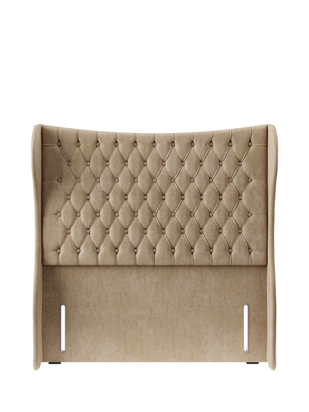 Hypnos Elizabeth Extra Wide Upholstered Headboard, King Size, Premium Sandstone Pearl