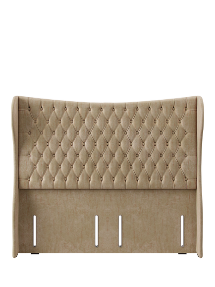 Hypnos Elizabeth Extra Wide Upholstered Headboard, Super King Size, Premium Sandstone Pearl