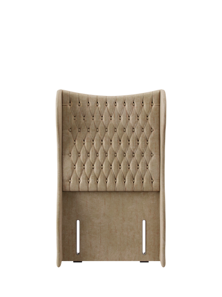 Hypnos Elizabeth Extra Wide Upholstered Headboard, Single, Premium Sandstone Pearl