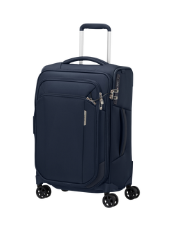 Samsonite Respark 55cm Double Wheel Cabin Spinner Suitcase, 59L, Forest Green, Midnight Blue