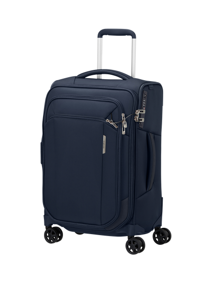 Samsonite Respark 55cm Double Wheel Cabin Spinner Suitcase, 59L, Forest Green, Midnight Blue