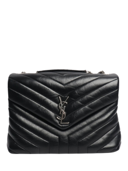 Pre-loved SAINT LAURENT Loulou Quilted Leather Shoulder Bag, Black, Black