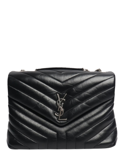 Pre-loved SAINT LAURENT Loulou Quilted Leather Shoulder Bag, Black, Black
