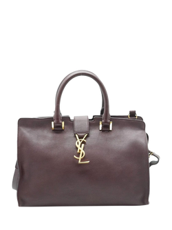 Pre-loved SAINT LAURENT Paris Baby Cabas 2-Way Bag, Burgundy - view 2, Burgundy
