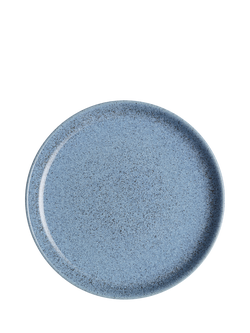 Denby Studio Blue Flint Stoneware Coupe Dinner Plate, 26cm, Blue