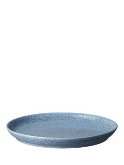 Denby Studio Blue Flint Stoneware Coupe Dinner Plate, 26cm - view 2, Blue