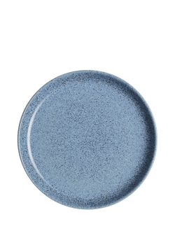 Denby Studio Blue Flint Stoneware Medium Coupe Plate, 21cm, Blue