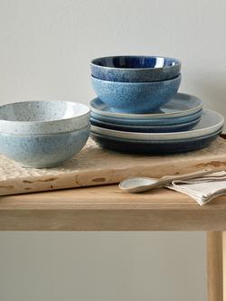 Denby Studio Blue Stoneware Dinnerware Set, 12 Piece - view 2, Blue