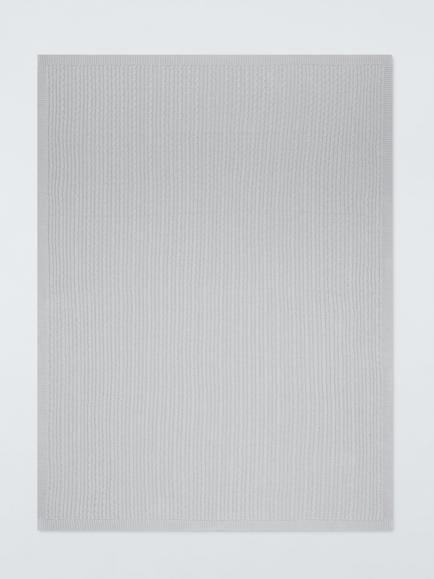John Lewis Cable Knit Organic Cotton Throw - view 2, Ice Grey