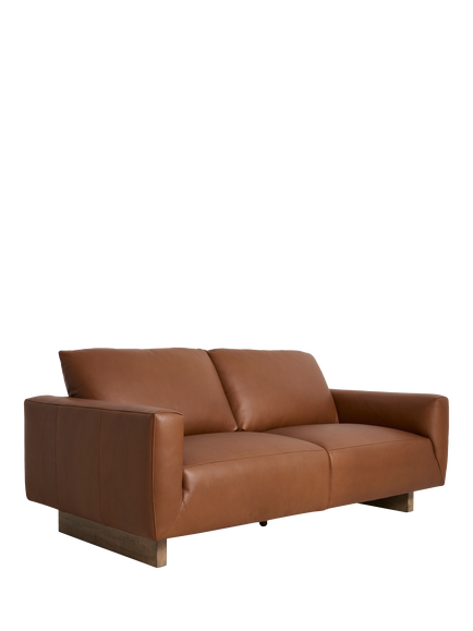 Halo Blade Medium 2 Seater Leather Sofa, Taurus Leather - view 2, Taurus Leather