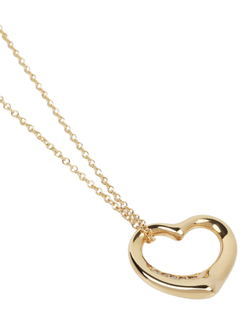 Pre-loved Tiffany & Co. Elsa Peretti 5 Diamond 18ct Yellow Gold Open Heart Pendant - view 2, Gold