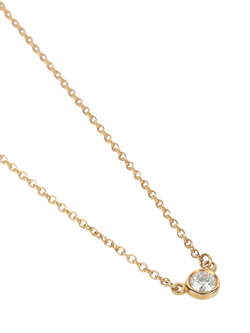 Pre-loved Tiffany & Co. 18ct Yellow Gold Elsa Peretti Diamonds by the Yard Solitaire Pendant - view 2, Gold