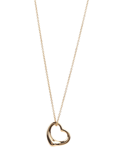 Pre-loved Tiffany & Co. 18ct Yellow Gold Elsa Peretti Open Heart Necklace, Yellow Gold