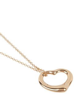 Pre-loved Tiffany & Co. 18ct Yellow Gold Elsa Peretti Open Heart Necklace - view 2, Yellow Gold