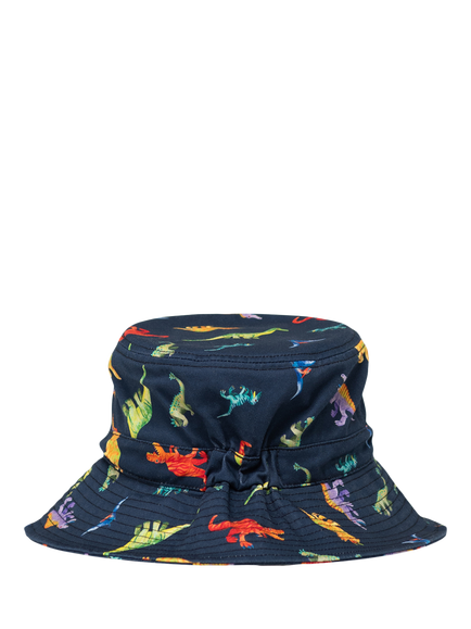 Herschel Supply Co. Toddler Watercolour Dinosaur Bucket Hat, Dark Navy - view 2, Watercolour Dinosaur Dark Navy