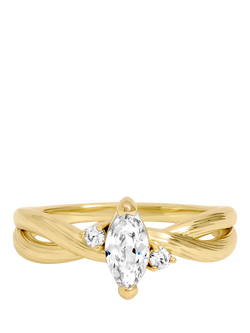 Jon Richard Navette Cubic Zirconia Ring, Gold, Gold