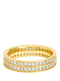 Jon Richard Cubic Zirconia Double Band Ring, Gold, M 1/2, Gold