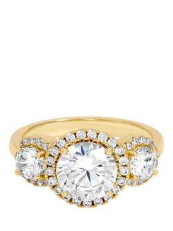 Jon Richard Triple Stone Ring, Gold, M 1/2, Gold