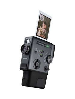 Fujifilm instax™ mini Evo Cinema Hybrid Instant Camera with Built-in Flash & Hand Strap, Black, Black