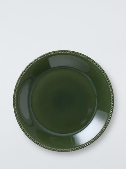 John Lewis Heath Stoneware Side Plate, 21cm, Green, Green