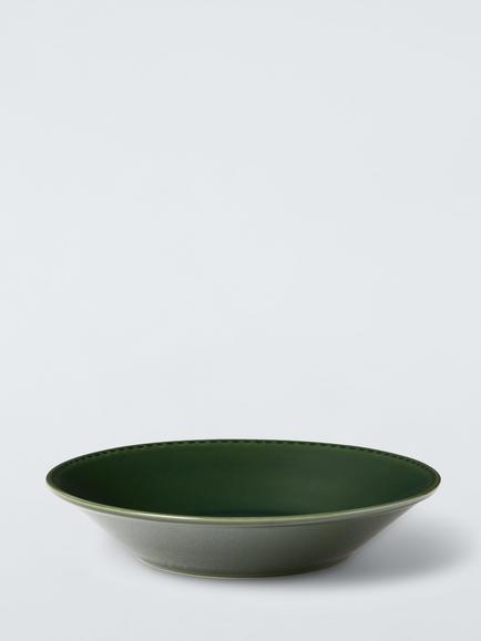John Lewis Heath Stoneware Pasta Bowl, 23cm, Green, Green