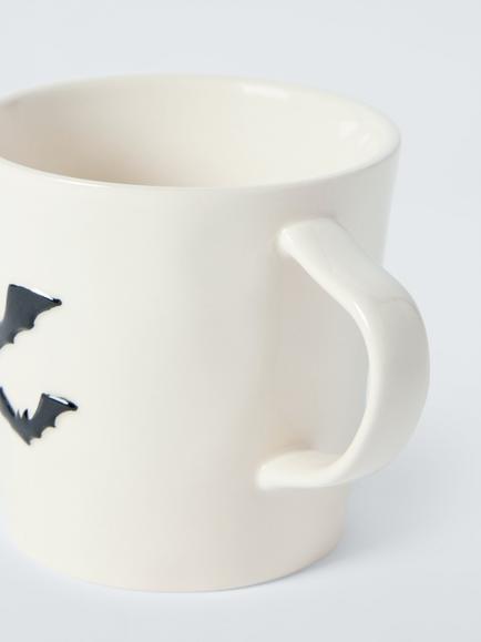 John Lewis Bat Icon Stoneware Mug, 350ml, White - view 2, White