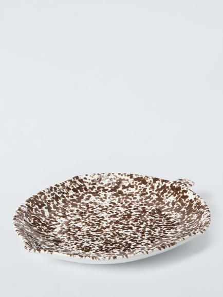 John Lewis Acorn Speckle Stoneware Dish, 25cm, Brown, Multi