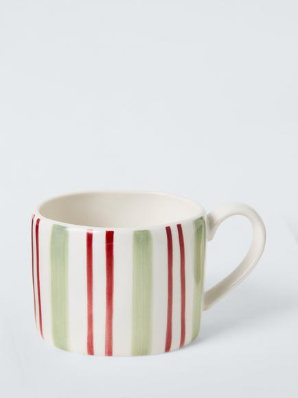 John Lewis Heartland Hand Painted Stripe Mug, 350ml, Multi, Multi