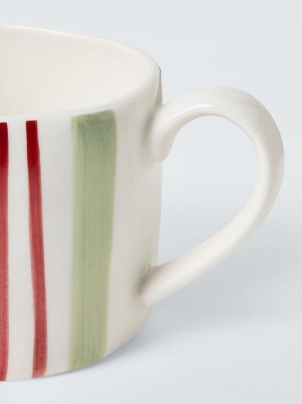 John Lewis Heartland Hand Painted Stripe Mug, 350ml, Multi - view 2, Multi