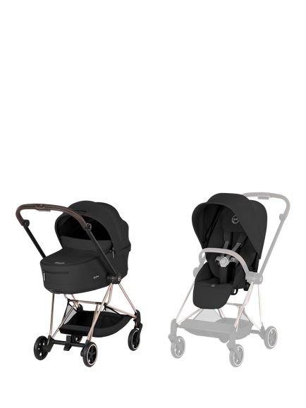 Cybex Mios Pushchair & Carrycot, Black, Black