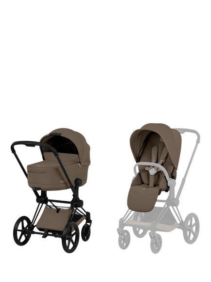 Cybex Priam Pushchair & Fold Carrycot Bundle, Chocolate Brown, Chocolate Brown