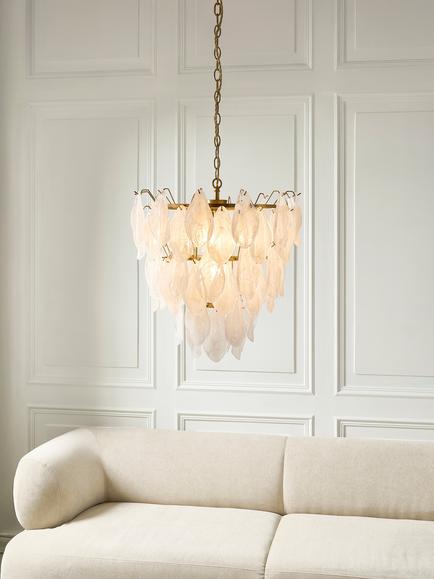 John Lewis Waterfall Glass Pendant Ceiling Light, Clear - view 2, Clear Glass