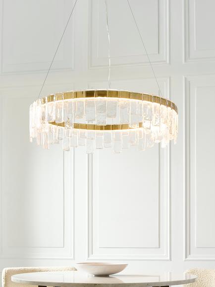 John Lewis Phoenix Pendant Ceiling Light, Matt Gold Effect - view 2, Matt Gold Effect